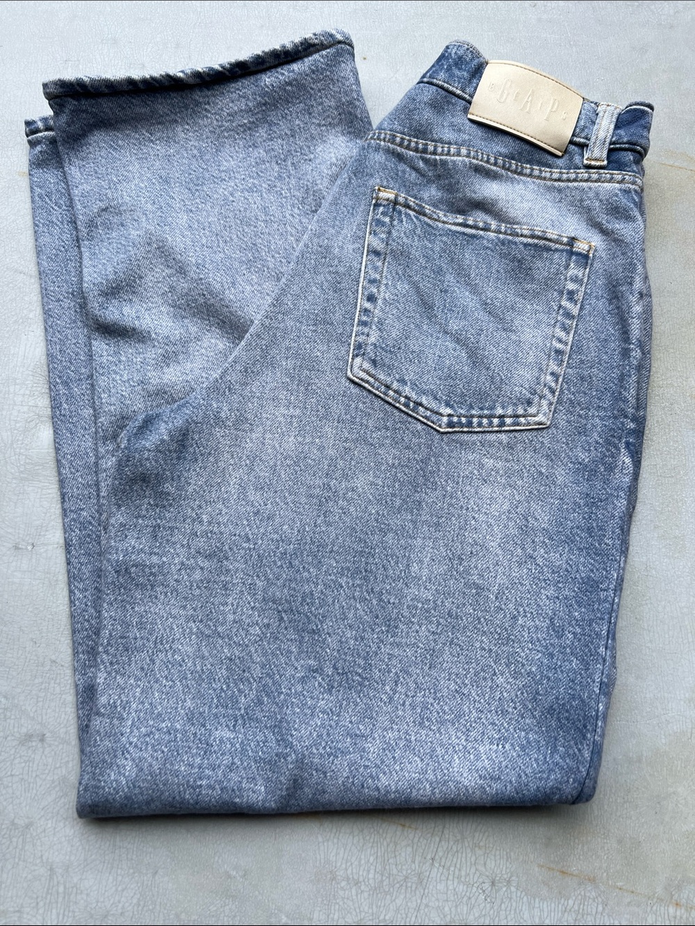 GAP x BEIS Washed Blue Straight-Leg Jeans sweatpants XS